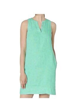 Tommy Bahama Seaglass Linen Shift Seaport Teal Dress Size Medium